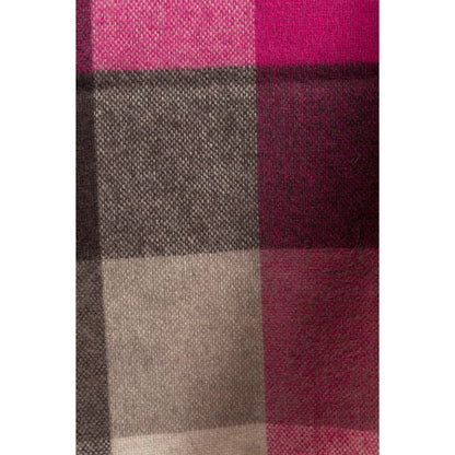Ugg 100% Wool Scarf Pink and Sand Check-Scarves-PEROZ Accessories