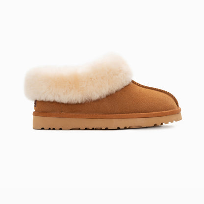 Ugg Slippers Collar Unisex Premium Sheepskin Slippers Suede-Slippers-PEROZ Accessories