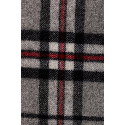 Ugg 100% Wool Scarf Ash Grey and Black Check-Scarves-PEROZ Accessories