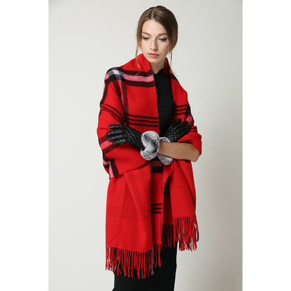 Ugg 100% Australian Merino Wool Reversible Wrap Red-Wrap-PEROZ Accessories