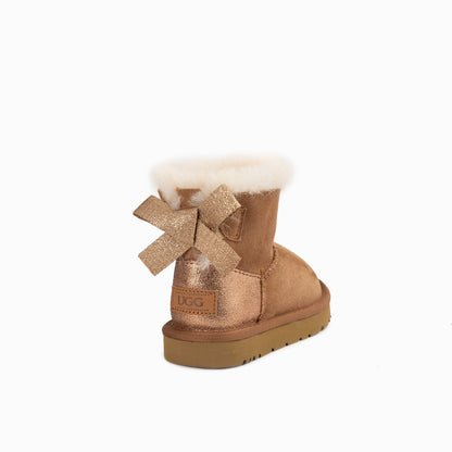 Ugg Kids Bailey Bow (Glitz) Boots-Kid Boots-PEROZ Accessories