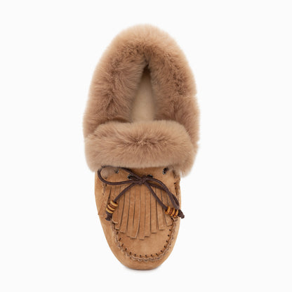 Ugg Fluff Tassel Moccasin (Inner Wedge)-Loafers &amp; Moccasins-PEROZ Accessories