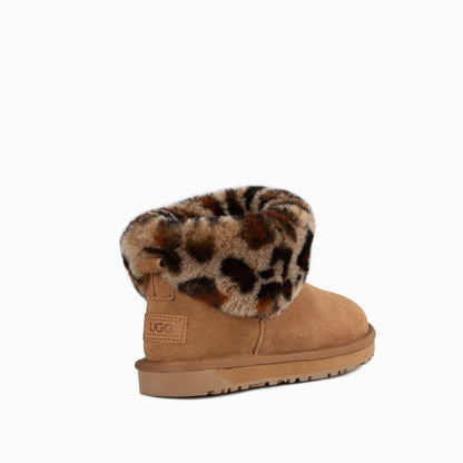 Ugg Classic Fluff Mini Boots (Leopard Print)(Water Resistant)-Boots-PEROZ Accessories