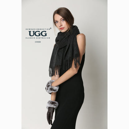 Ugg Cashmere &amp; Wool Scarf Charcoal-Scarves-PEROZ Accessories