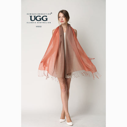 Ugg 100% Merino Wool Tie Dye Scarf Coral and Haze-Scarves-PEROZ Accessories