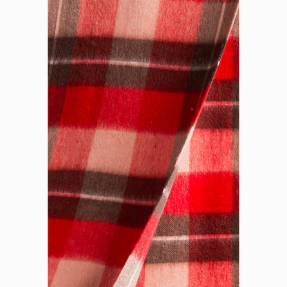 Ugg 100% Wool Scarf Check Red and Brown-Scarves-PEROZ Accessories