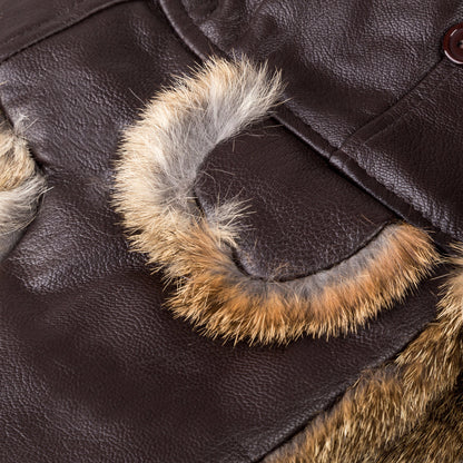 Ugg Vintage Rodeo Leather Rabbit Fur Aviator Hat-Hats-PEROZ Accessories