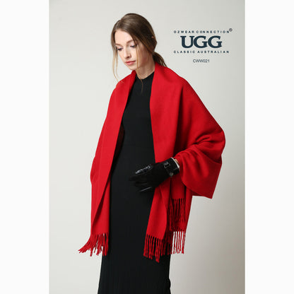 Ugg Cashmere &amp; Wool Wrap Red-Wrap-PEROZ Accessories