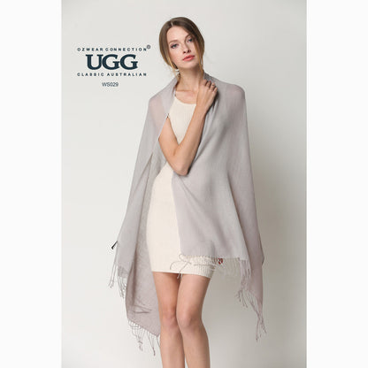 Ugg 100% Merino Wool Tie Dye Scarf Grey and Taupe-Scarves-PEROZ Accessories