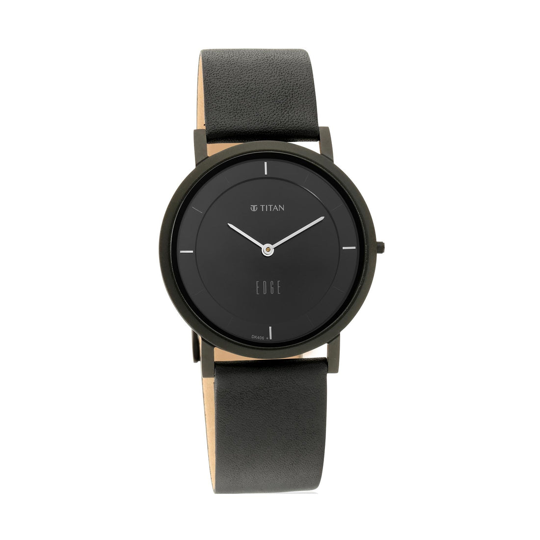 Titan Edge Black Dial Quartz Leather Strap Watch for Men-PEROZ Accessories