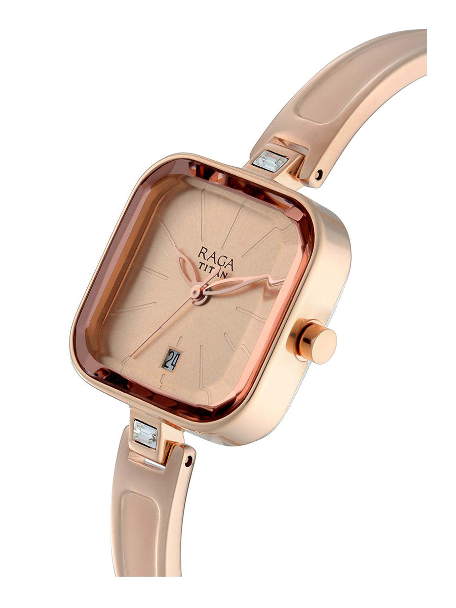 Titan Raga Viva Rose Gold Dial Women Watch With Metal Strap-PEROZ Accessories