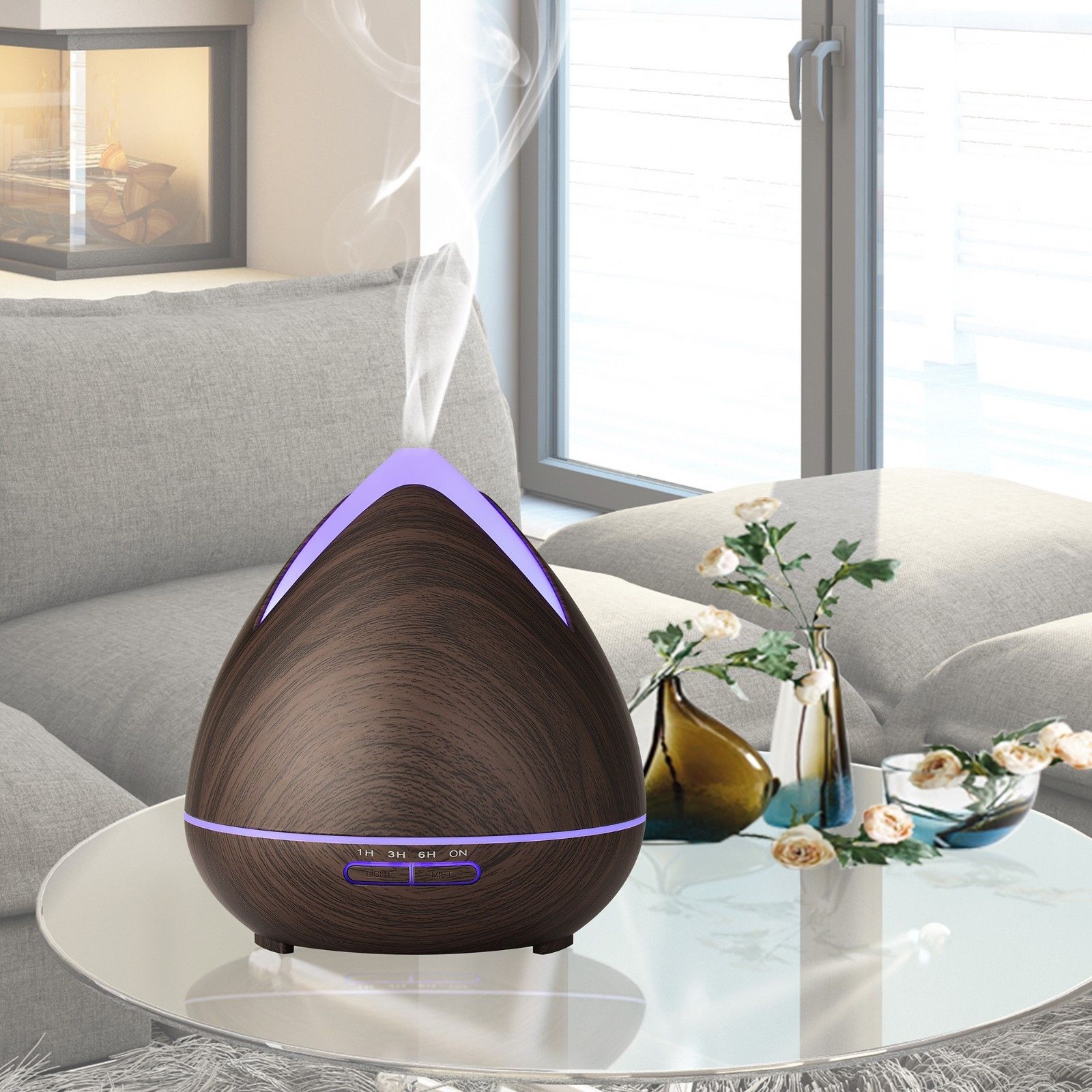 Essential Oils Ultrasonic Aromatherapy Diffuser Air Humidifier Purify 400ML-Home Fragrances-PEROZ Accessories