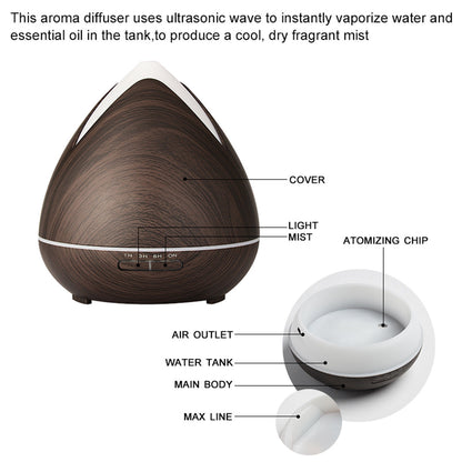 Essential Oils Ultrasonic Aromatherapy Diffuser Air Humidifier Purify 400ML-Home Fragrances-PEROZ Accessories