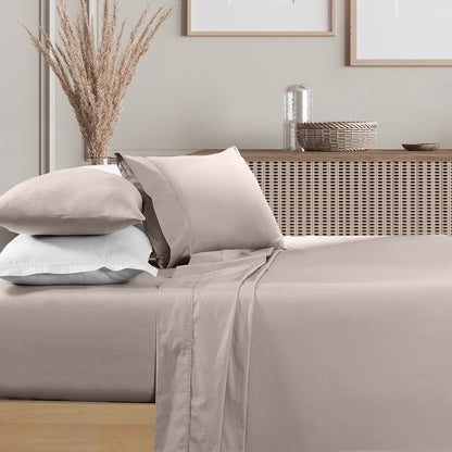 Renee Taylor 1500 Thread Count Pure Soft Cotton Blend Flat &amp; Fitted Sheet Set-Bed Linen-PEROZ Accessories
