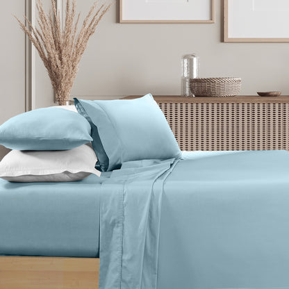 Renee Taylor 1500 Thread Count Pure Soft Cotton Blend Flat &amp; Fitted Sheet Set-Bed Linen-PEROZ Accessories