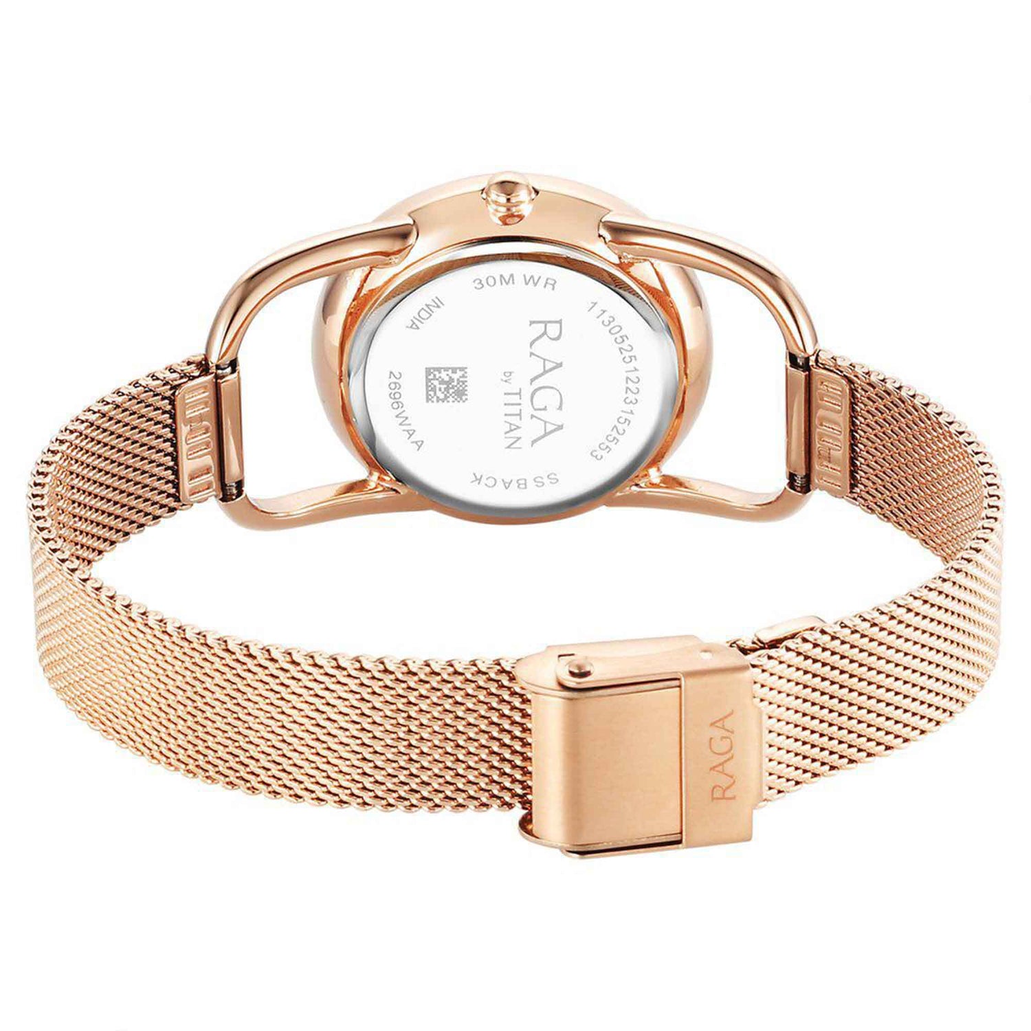 Titan Raga Chic Quartz Analogue Pink Dial Metal Strap Watch for Women-PEROZ Accessories
