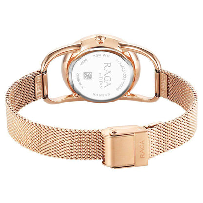 Titan Raga Chic Quartz Analogue Pink Dial Metal Strap Watch for Women-PEROZ Accessories