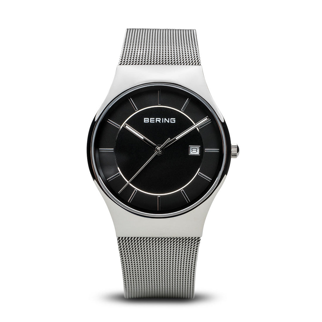 Bering Classic Polished Silver Mesh Watch-PEROZ Accessories