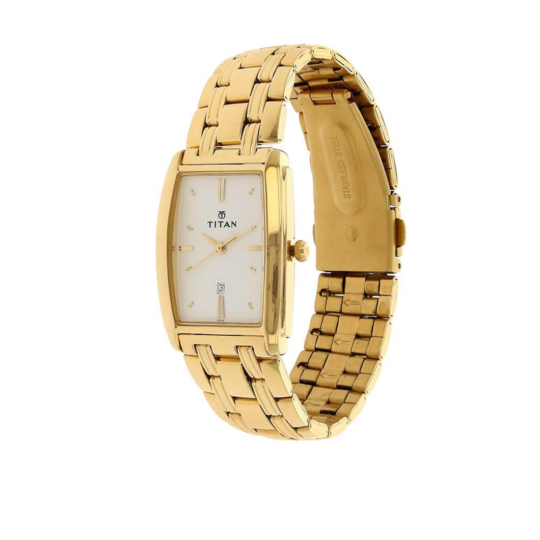 Titan Regalia White Dial Analogue with Date Metal Strap watch for Men-PEROZ Accessories