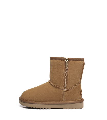 Australian Shepherd Kids Short Zipper UGG Boots - 571003-Boots-PEROZ Accessories