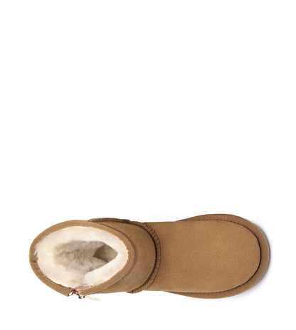 Australian Shepherd Kids Short Zipper UGG Boots - 571003-Boots-PEROZ Accessories