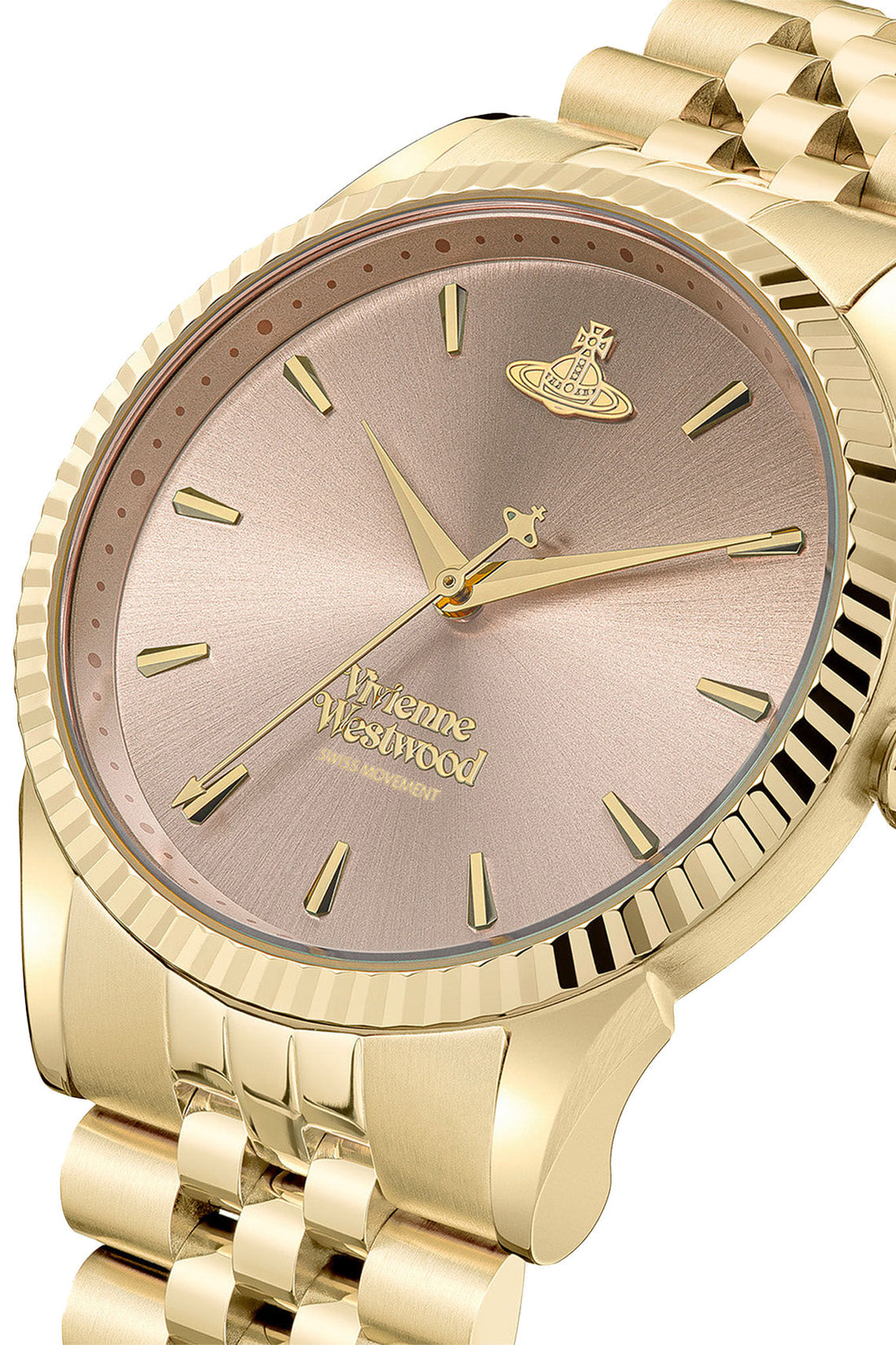 Vivienne Westwood Seymore Pink Dial Gold Strap Watch-PEROZ Accessories