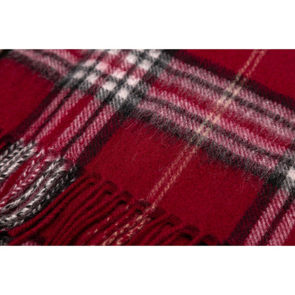 100% Wool Scarf Red Check-Scarves-PEROZ Accessories