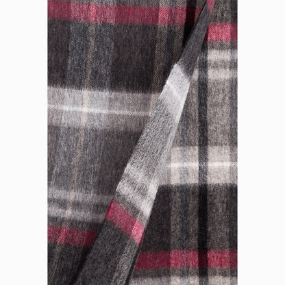 Ugg Cashmere &amp; Wool Scarf Grey and Camel (Check)-Scarves-PEROZ Accessories