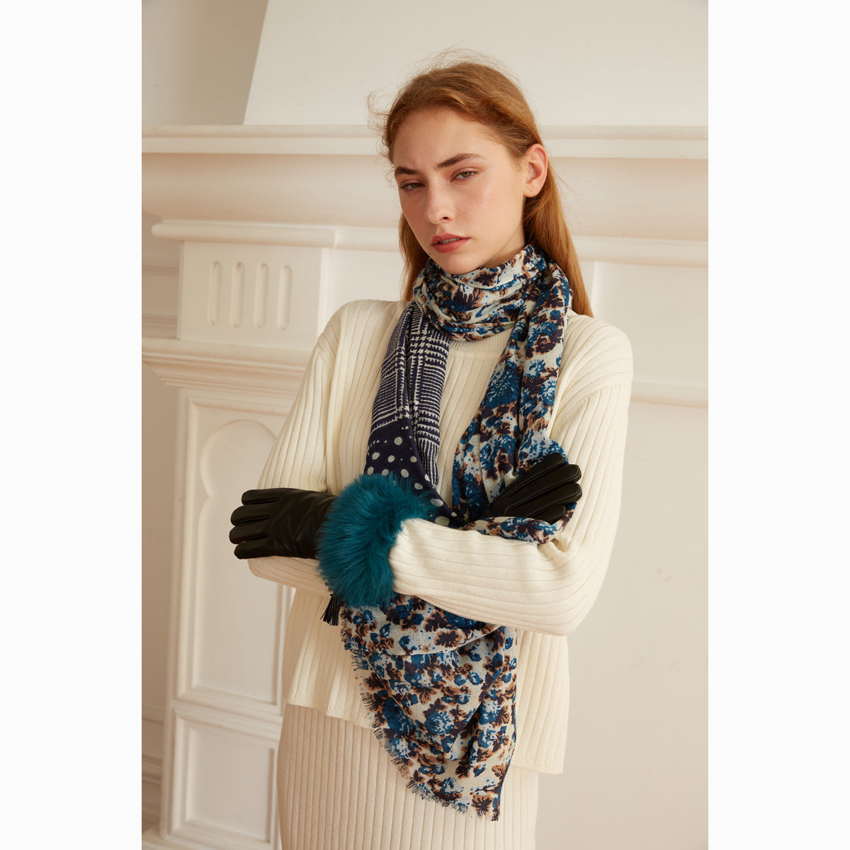 Ugg Gianna Touch Screen Fur Glove-Gloves-PEROZ Accessories