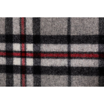 Ugg 100% Wool Scarf Ash Grey and Black Check-Scarves-PEROZ Accessories