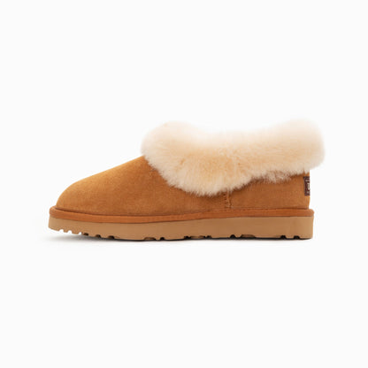 Ugg Slippers Avery Unisex Premium Sheepskin Slippers Suede-Slippers-PEROZ Accessories