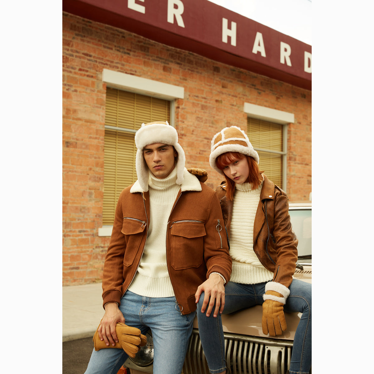 Ugg Sheepskin Double Cuff Glove-Gloves-PEROZ Accessories