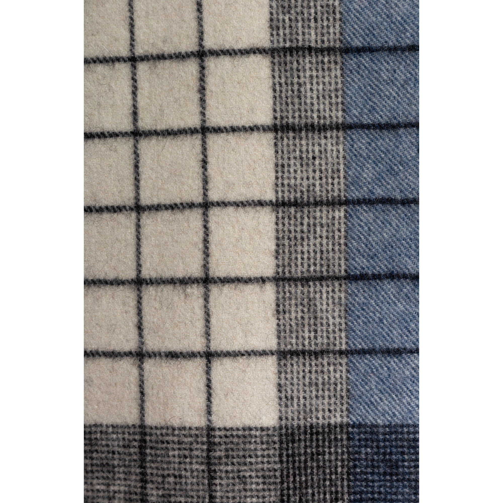 Ugg 100% Wool Scarf Ivory and Orange Blue Check-Scarves-PEROZ Accessories