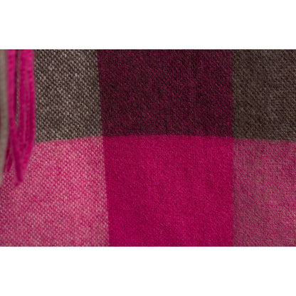 Ugg 100% Wool Scarf Pink and Sand Check-Scarves-PEROZ Accessories