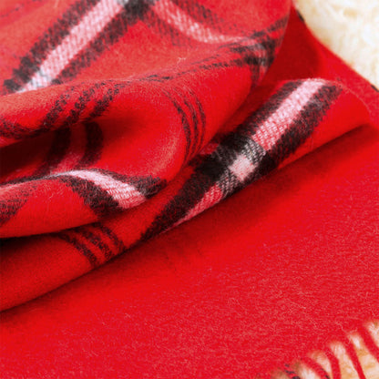Ugg 100% Australian Merino Wool Reversible Scarf Red-Scarves-PEROZ Accessories