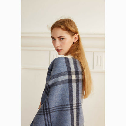 Ugg 100% Australian Merino Wool Reversible Wrap Steel Blue-Wrap-PEROZ Accessories