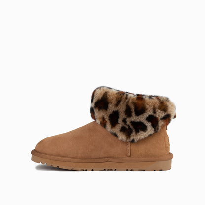 Ugg Classic Fluff Mini Boots (Leopard Print)(Water Resistant)-Boots-PEROZ Accessories