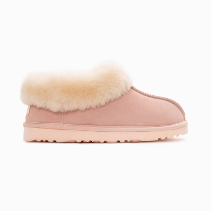 Ugg Slippers Collar Unisex Premium Sheepskin Slippers Suede-Slippers-PEROZ Accessories