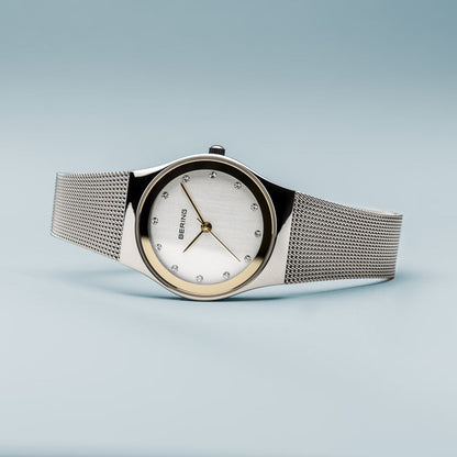 Bering Classic Polished Silver 27mm Mesh Watch-PEROZ Accessories