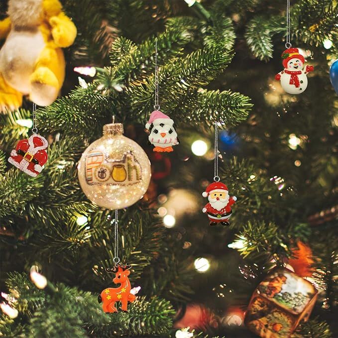 60pcs Mini Christmas Ornaments for Mini Tree Decorations Small Christmas Ornaments Resin Miniatures for Craft Christmas Decor-Occasions > Christmas > Christmas Decorations-PEROZ Accessories