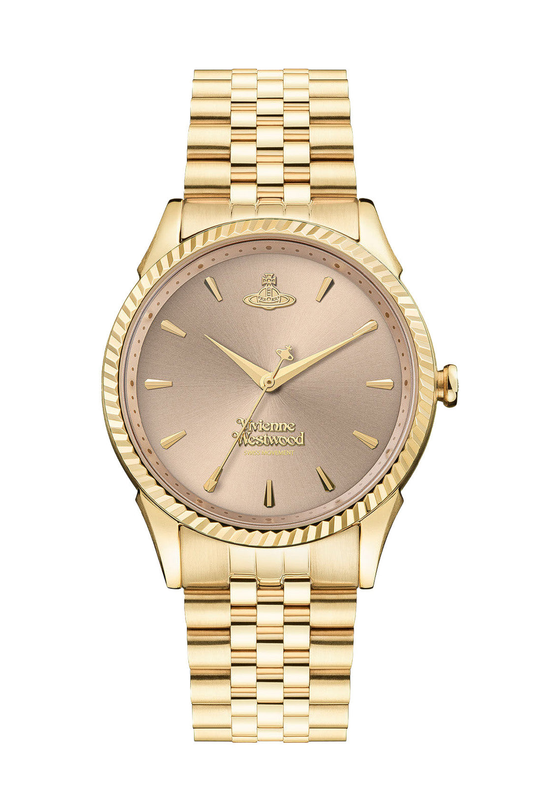 Vivienne Westwood Seymore Pink Dial Gold Strap Watch-PEROZ Accessories