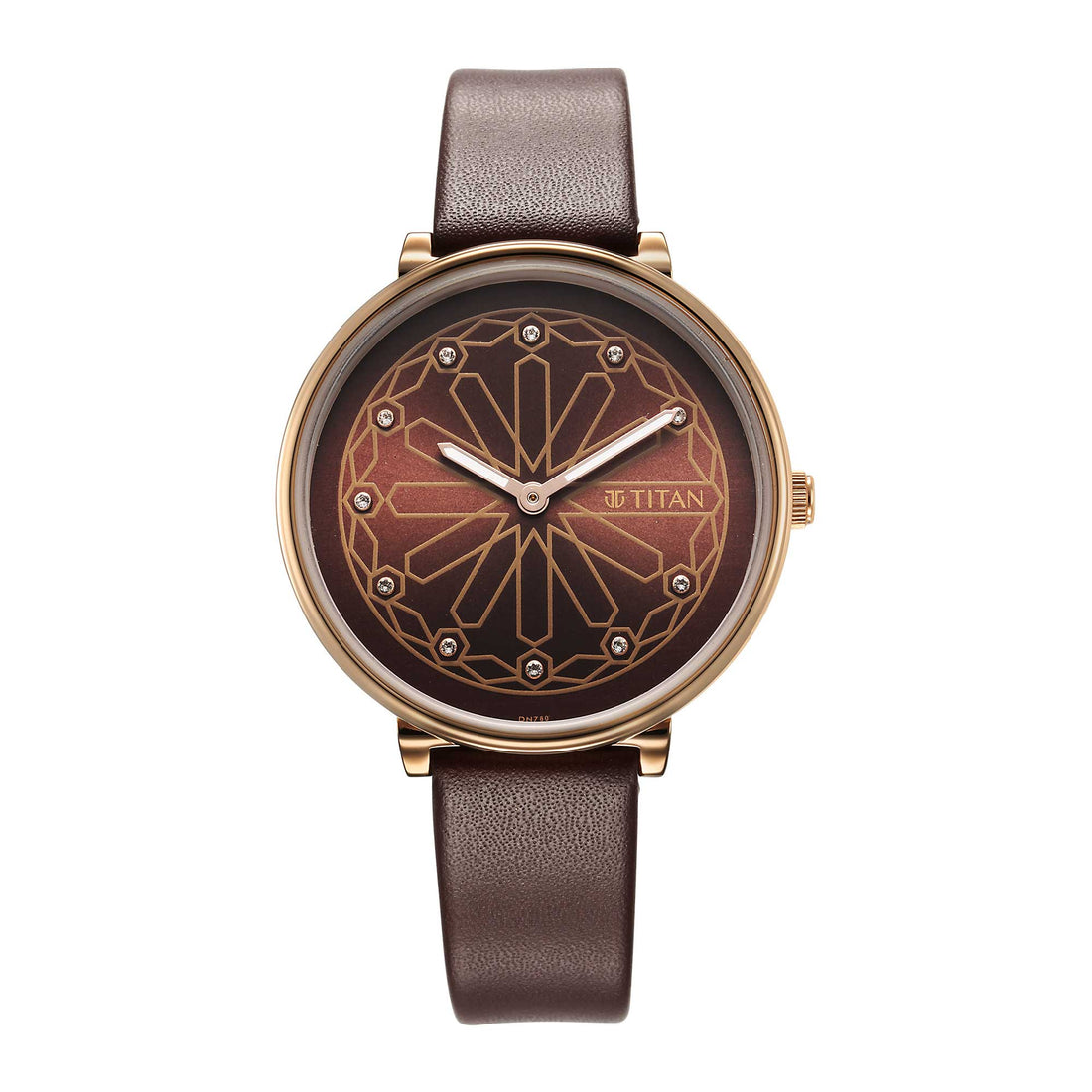 Titan Marhaba Brown Dial Analogue Leather Strap watch for Women-PEROZ Accessories