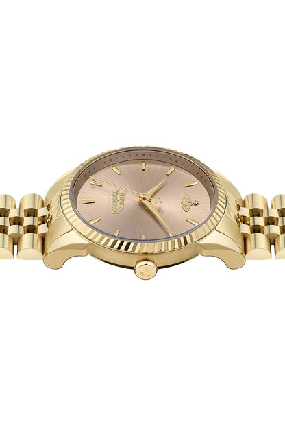 Vivienne Westwood Seymore Pink Dial Gold Strap Watch-PEROZ Accessories