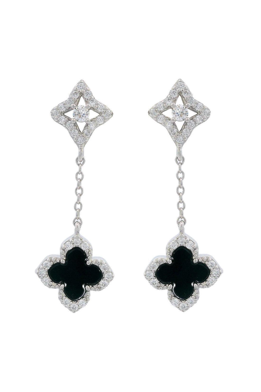 GEORGINI MIDNIGHT VELVET BLACK AGATE FAIRWATER DROP EARRINGS SILVER-PEROZ Accessories