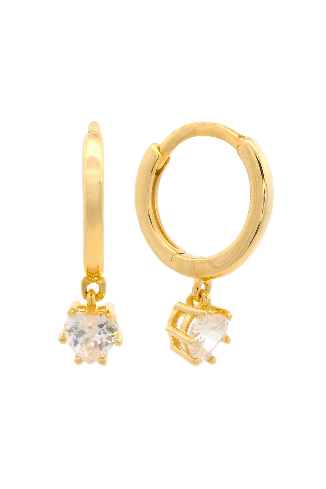 GEORGINI MIDNIGHT VELVET BABY HEART HOOP EARRINGS GOLD-PEROZ Accessories
