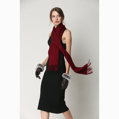 Ugg 100% Wool Scarf Red-Scarves-PEROZ Accessories