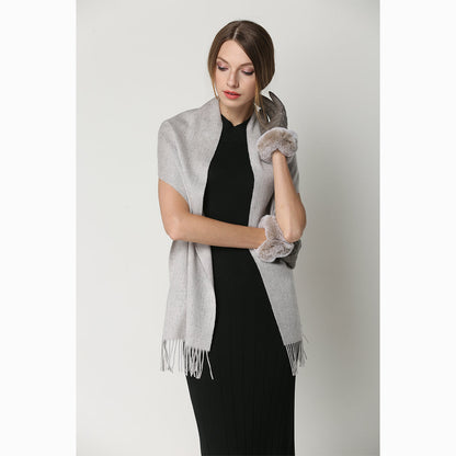 Ugg 100% Wool Scarf Grey-Scarves-PEROZ Accessories