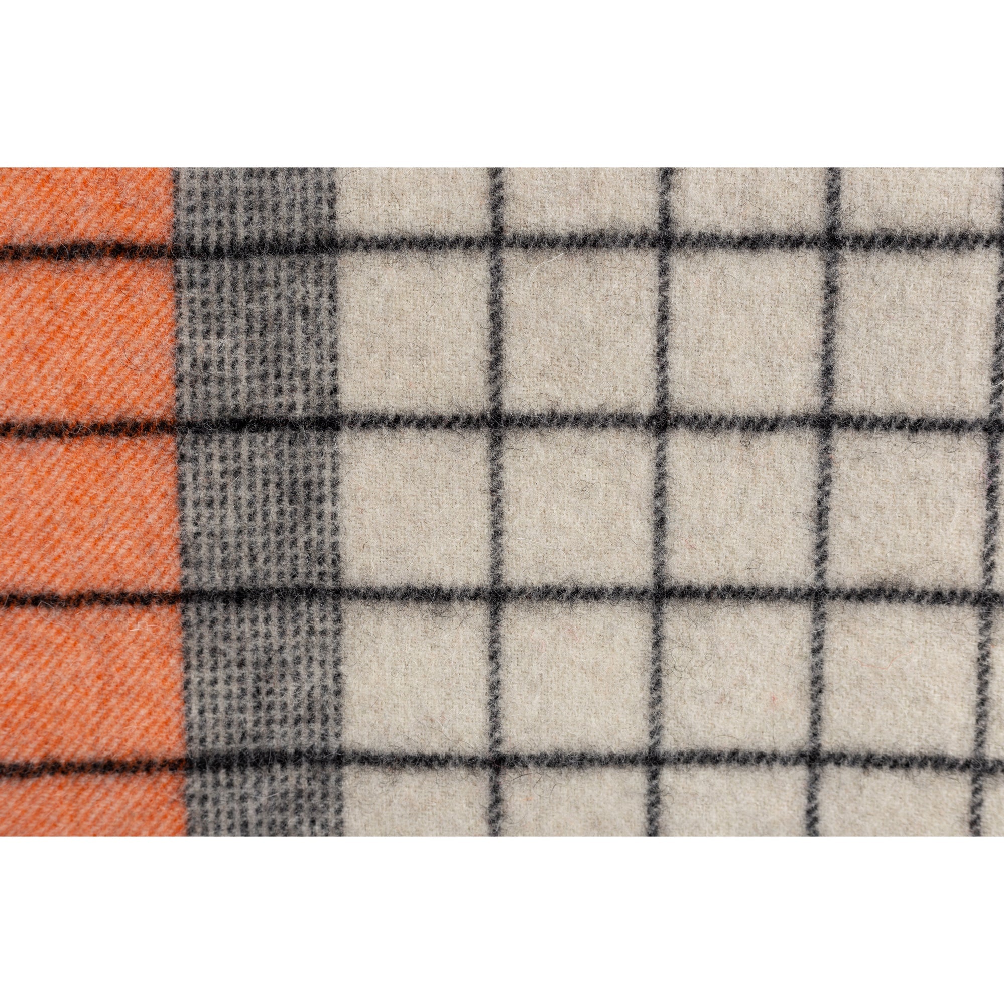 Ugg 100% Wool Scarf Ivory and Orange Blue Check-Scarves-PEROZ Accessories