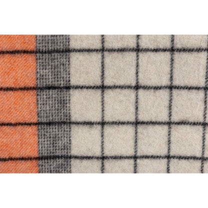 Ugg 100% Wool Scarf Ivory and Orange Blue Check-Scarves-PEROZ Accessories