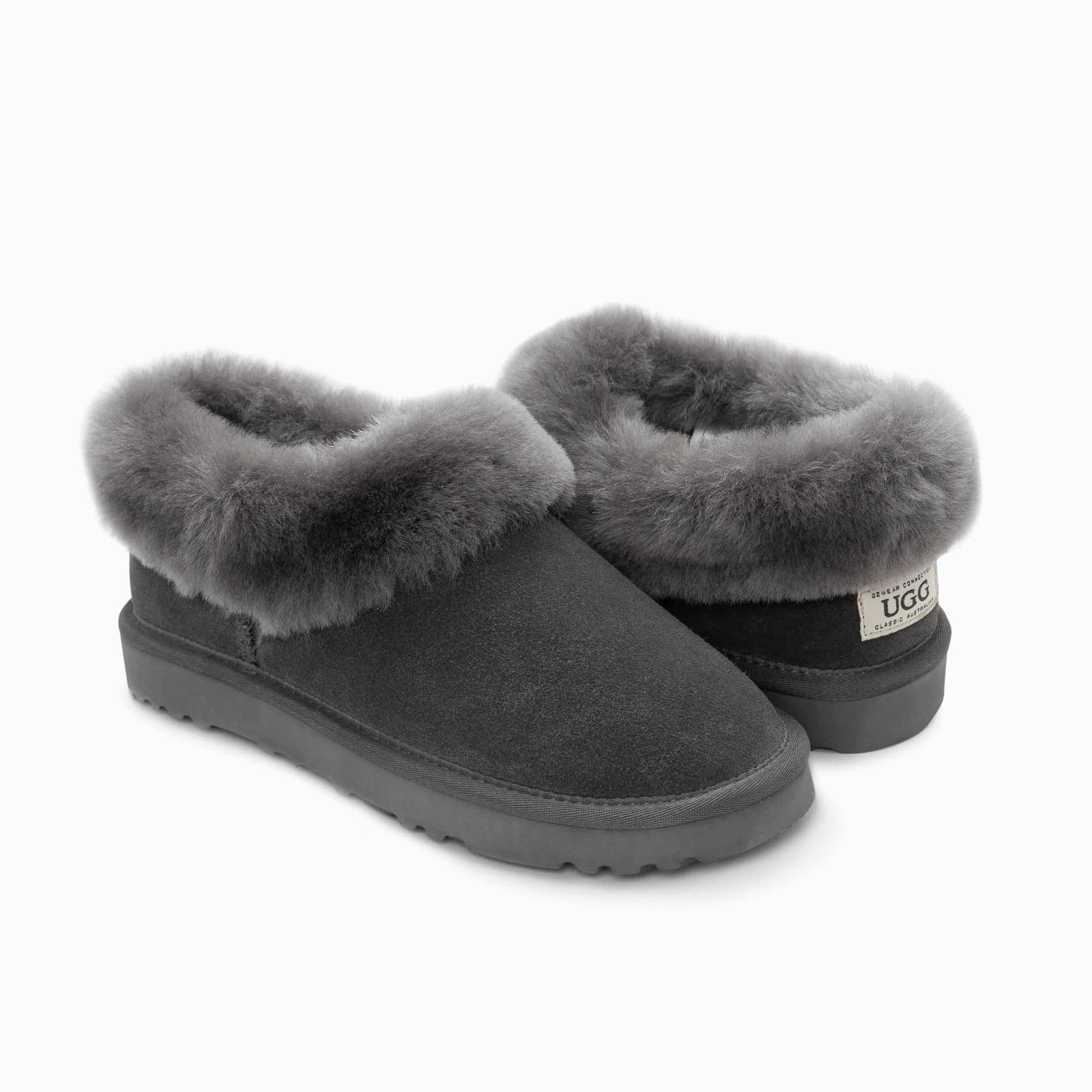 Ugg Slippers Avery Unisex Premium Sheepskin Slippers Suede-Slippers-PEROZ Accessories